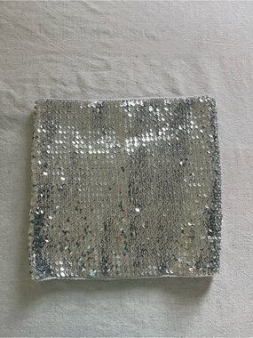 Silver Sequin Stretchy Tube Top - Festival Season